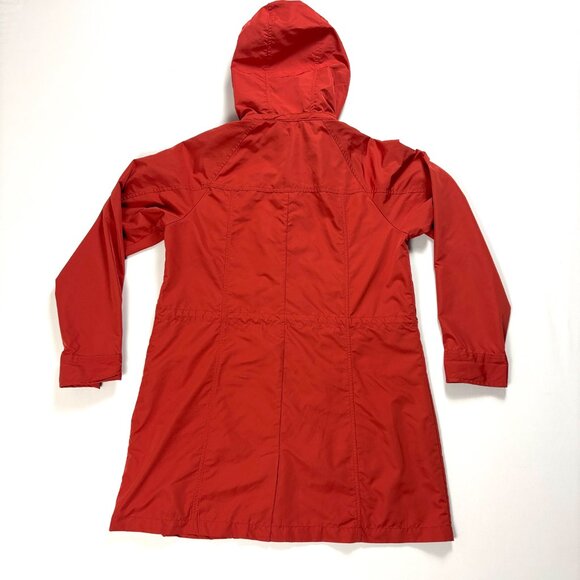 Orvis Womens Pack And Go Sedona Rain Jacket Reddish Orange Sz M Coat Long Lined - Picture 8 of 9